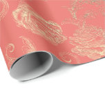 Faux Ro Guld Blommigt Coral Möhippa Bröllop Presentpapper<br><div class="desc">Fintvätt av Blommigten Konceptuell Chic Papper Kan vara en vacker dekoration för många evenemang som bröllop,  årsdag,  födelsedag,  studenten,  nya hem,  företag,  möhippor osv. Jag föreslår att du väljer glansig papper för att behålla metallisk glanseffekt. florenceK-design</div>