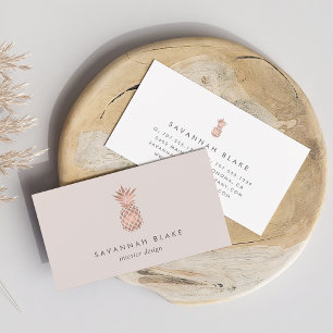 Faux Ro Guld & Cameo ananas Visitkort