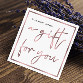 Faux Ro Guld Elegant Chic Salon Gift-certifikat Fyrkantigt Visitkort