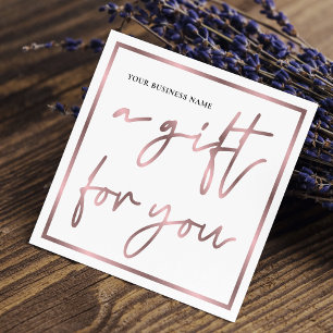 Faux Ro Guld Elegant Chic Salon Gift-certifikat Fyrkantigt Visitkort
