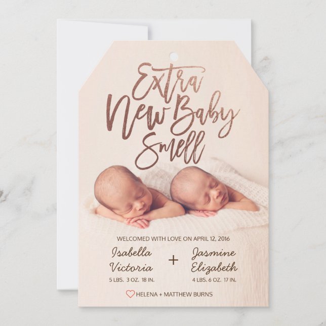 Faux Ro Guld Extra Nyfödd bebis Smell Meddelande (Framsida)