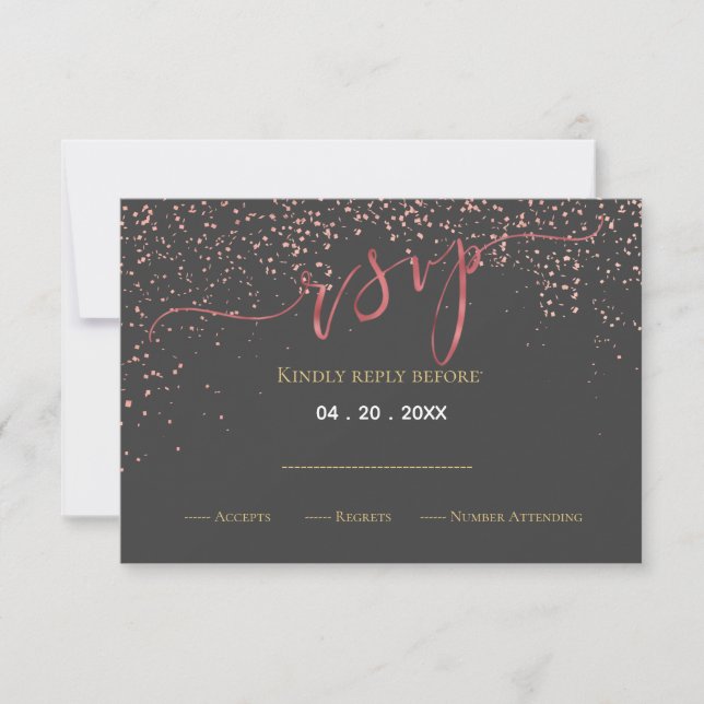 Faux Ro guld foil bröllop design OSA (Framsida)