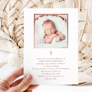 Faux Ro Guld fotbolls-baptism i vackert minimalism Inbjudningar