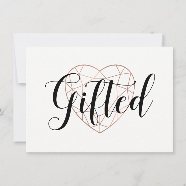 Faux Ro Guld Geometric Heart | Intyg om gåva (Framsida)