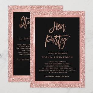 Faux Ro Guld Glitter Hen Party med Irland Inbjudningar