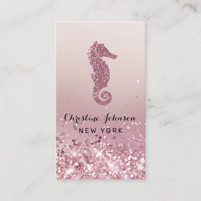 ・faux ro guld glitter sjöfågel logotyp visitkort (Framsida)