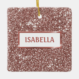 Faux Ro Guld Glitter Strukturens utseende och eget Julgransprydnad Keramik