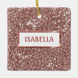 Faux Ro Guld Glitter Strukturens utseende och eget Julgransprydnad Keramik