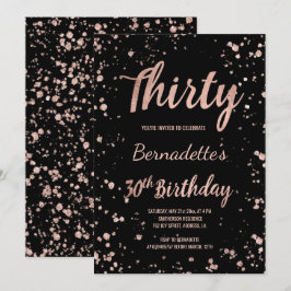 Faux ro guld konetti stänk 30års födelsedag inbjudningar