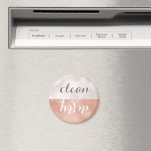 Faux Ro Guld Marble Clean Dirty Dishwasher Magnet