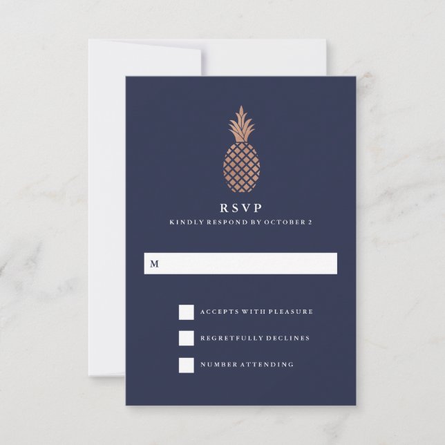 Faux Ro Guld och marinananas Bröllop OSA (Framsida)