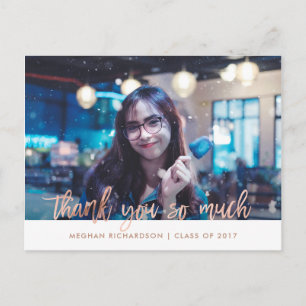 Faux Ro Guld Photo Studenten Tack Vykort