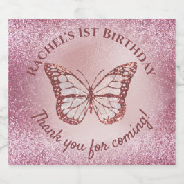 faux ro guld rosa glitter Butterfly