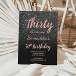 Faux ro guld svart glitter 30års födelsedag inbjudningar<br><div class="desc">Faux guld svart glitter 30års födelsedag,  svart ro Ett modernt trettio 30års födelsedag-partyrop med modernt,  originellt och enkelt faux-folie från ro guld med svart glitter och handskriven stil-penseltypografi på helt anpassade svart färg. . Om du behöver någon text som har ändrats och anpassats,  tveka inte att kontakta mig!</div>