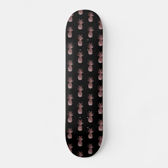 Faux Ro guldfoil Pineapple Mönster Mini Skateboard Bräda 18,5 Cm (Framsida)