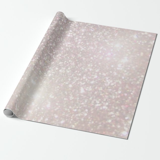 FAUX rosa champagne glitter Presentpapper (Utrullad)