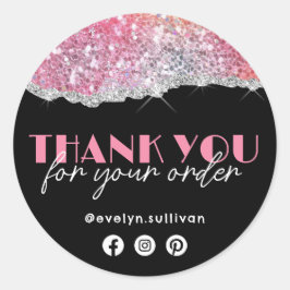 Faux Rosa Chunky Glitter Tack Sticker Runt Klistermärke