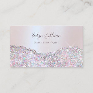 Faux rosa glitter foil affärskort visitkort