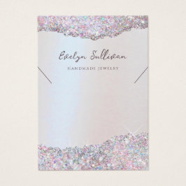 Faux rosa glitter foliesaftkort visning visitkort