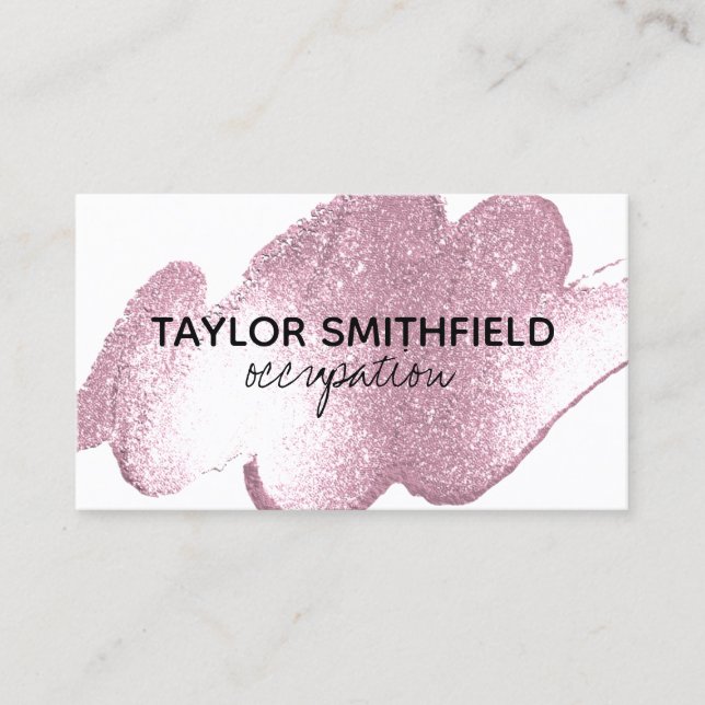 Faux Rosa Glitter Paint Splatter Visitkort (Framsida)