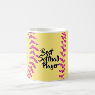 Faux Rosa Glitter Softball Stites Kaffemugg