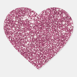 Faux Rosa Glitter Struktur liknar grafik Hjärtformat Klistermärke