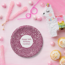 Faux Rosa Glitter Struktur titta med Anpassningsba