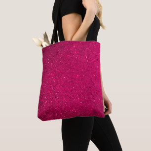 Faux Rosa Glitter Tygkasse