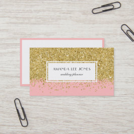 Faux Rosa & Guld Glitter Ombre Visitkort
