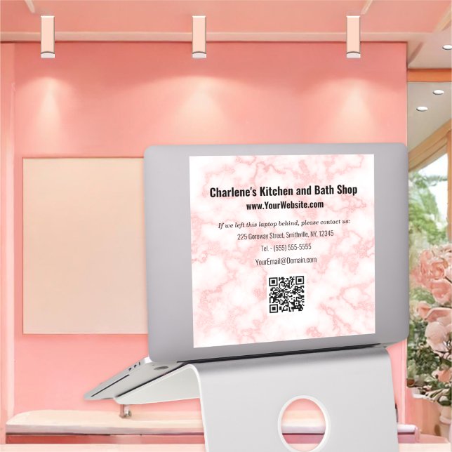 Faux Rosa Marble Klistermärken (Faux Pink Marble Sticker by Office Accessories Shop)