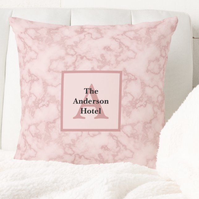 Faux Rosa Marble Kudde (Faux Pink Marble Throw Pillow by Leapfroglisics Shop)
