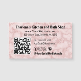 Faux Rosa Marble Magnetic Affärskort