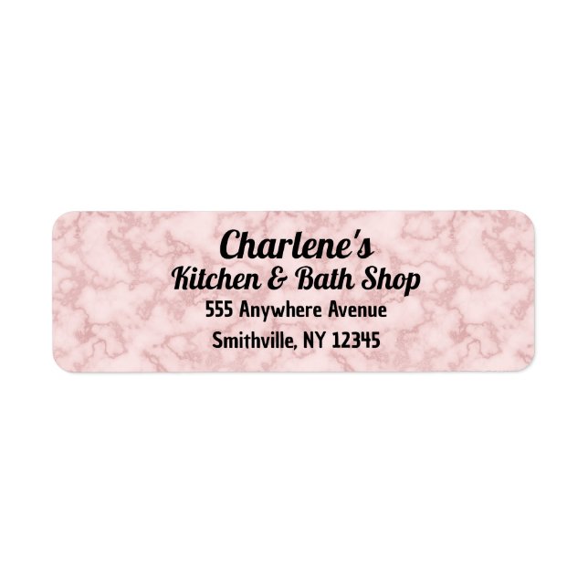Faux Rosa Marble Return Address Label Returadress Etikett (Framsidan)