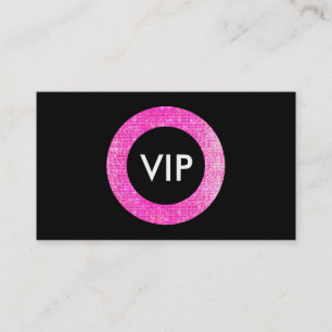 Faux Rosa och svart Sequin Beauty Salon VIP Visitkort
