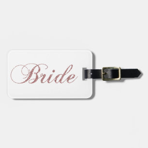 Faux Rosa Sparkles Bride Bagagebricka