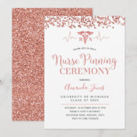 FAUX ROSEGOLD RN Sjuksköterske Pinsam Ceremoni