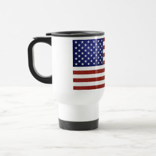 Faux Rött vitt blått Leather USA flagga Resemugg