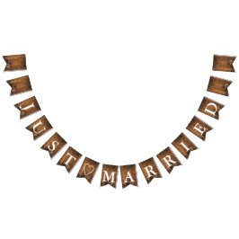 Faux Rustic Barn Wood Ny gifta Bröllop Vimplar