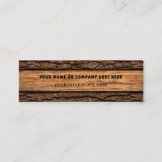 Faux Rustic Biet of Wood Grain Träd Bark Mini Visitkort