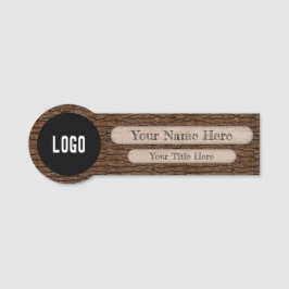 Faux Rustic Träd Bark Struktur Namnbricka