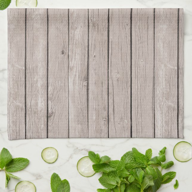 Faux Rustic Wood Brown Kökshandduk (Vikta)