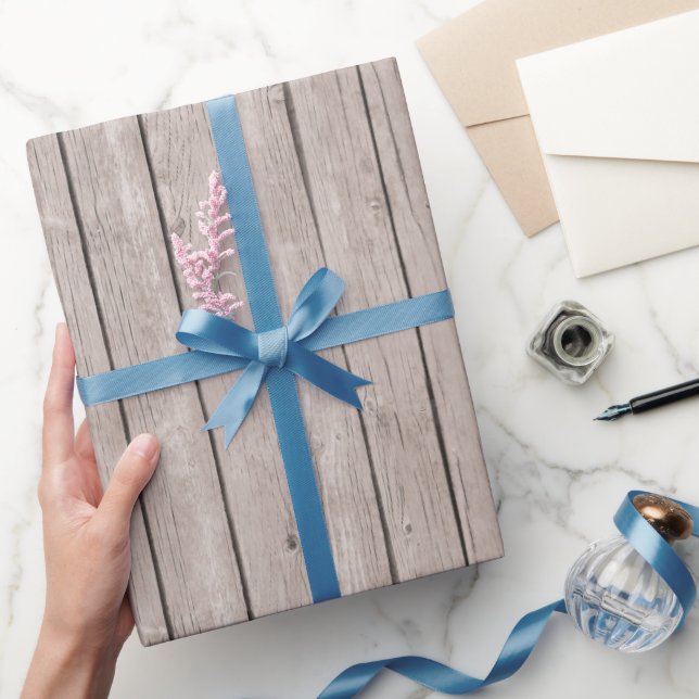 Faux Rustic Wood Brown Presentpapper (Gifting)