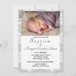 Faux Satin Heliga Spirit Baptismal Inbjudningar