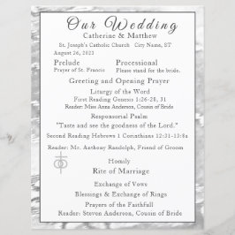 Faux-Satin-katolskt Bröllopsprogram