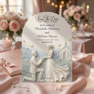 Faux Sculpted Bas Relief Romantic Proposal Spara Datumet