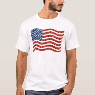 faux sekvin print american flagga tee