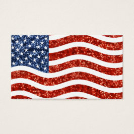 faux sekvin print american flagga visitkort