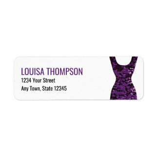 Faux Sequed Dress-Adressetiketter Returadress Etikett