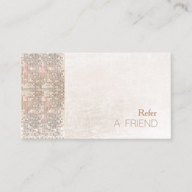 FAUX Sequin Brushed White Marble Salon Referral (Framsida)