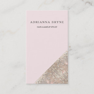 Faux Sequin Rosa Mode & Beauty Stylist Visitkort